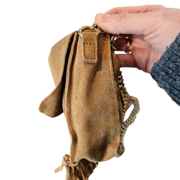 Zara Tan Suede Fringe Crossbody Bag - Picture 9 of 14
